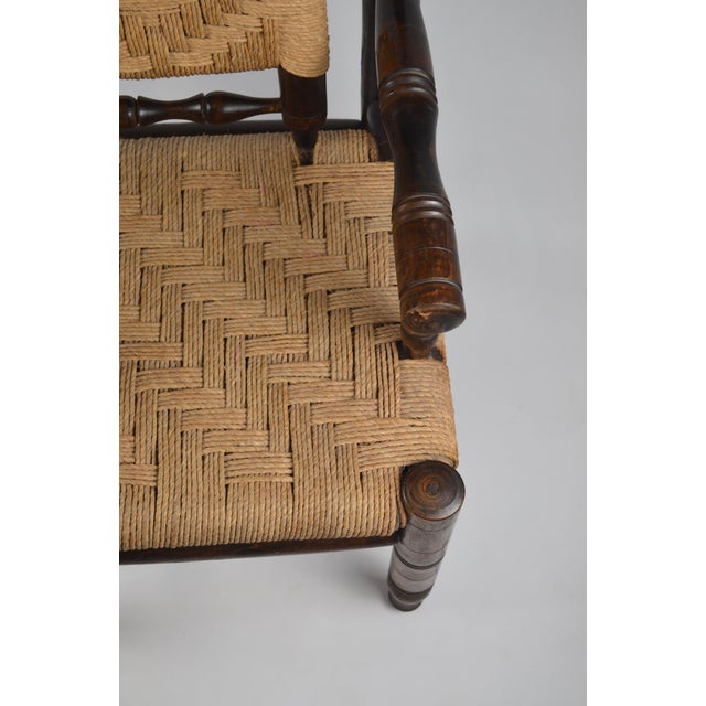 Mid-Century French Wood and Rope Woven Armchair, 1950s For Sale - Image 14 of 16