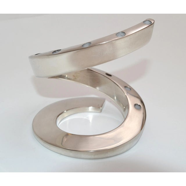 French Mid-Century Modern Dansk Designs spiral tapered floral candle holders. Marked underneath Dansk Designs France B V....