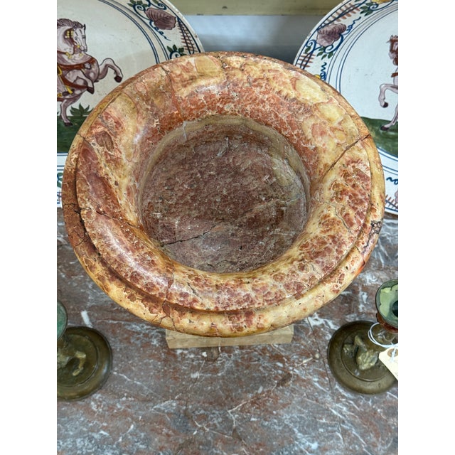 Stone Marble Urn on Square Base For Sale - Image 7 of 8