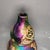 Ceramic Iridescent Gourd Vase With Figural Motif | Colorful Ceramic Home Decor For Sale - Image 7 of 9