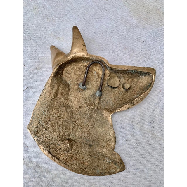 English Early 20th Century English Brass German Shepherd Dog Wall Art For Sale - Image 3 of 5