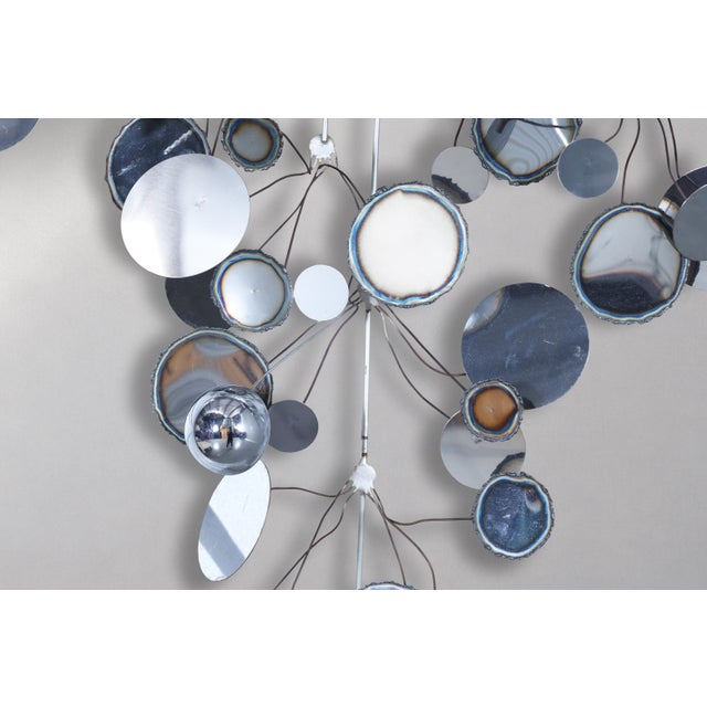 Mid-Century “Raindrops” Chrome Wall Sculpture by Curtis Jere, Signed For Sale In Los Angeles - Image 6 of 11
