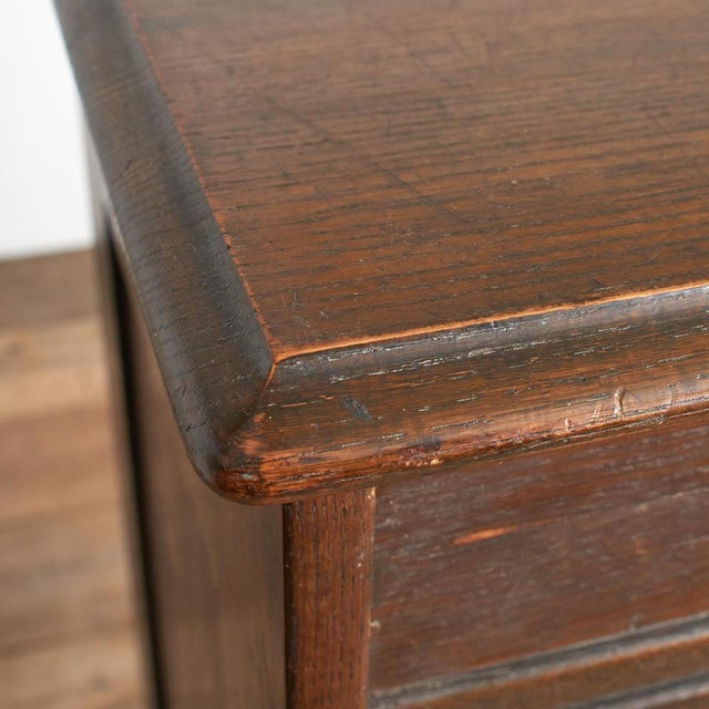 Wood Antique French Single Oak Tambour Filing Cabinet, 1920s For Sale - Image 7 of 14