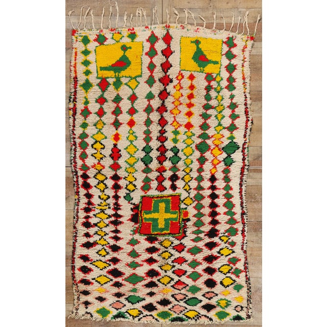 Colorful Vintage Moroccan Azilal Rug - 05'04 X 08'07 For Sale - Image 9 of 9