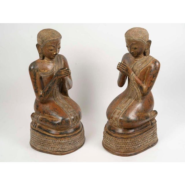 Asian Dry Lacquer Sculptures, 1800s, Set of 2 For Sale - Image 3 of 10