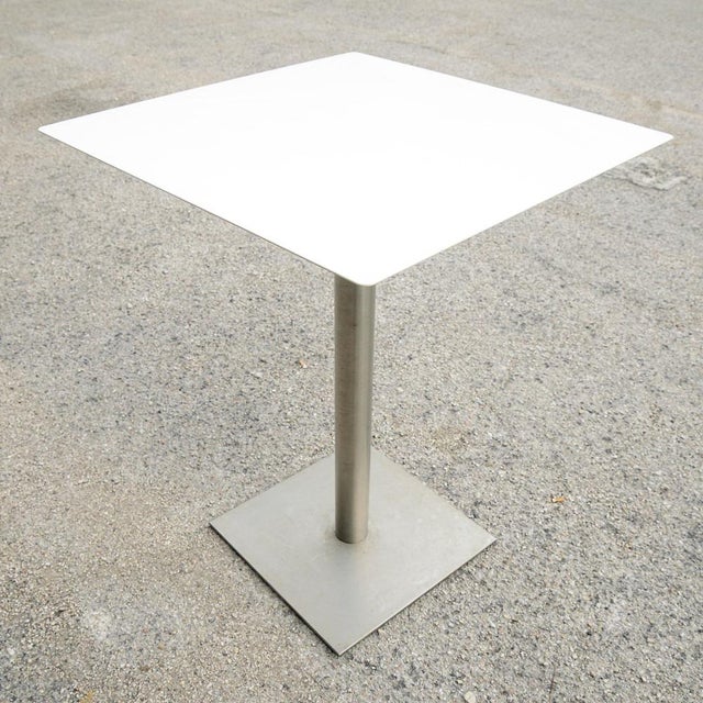 Modern Steel High Outdoor Table For Sale - Image 6 of 9