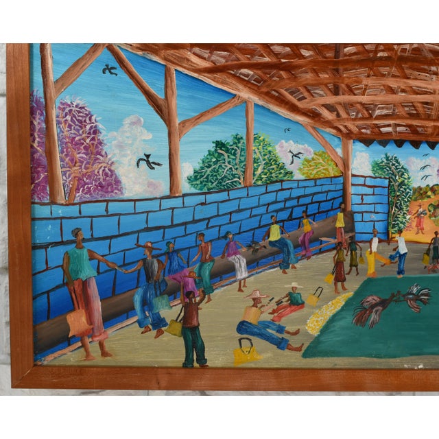 Mid 20th Century Colorful Vintage South American Oil Painting For Sale - Image 5 of 11