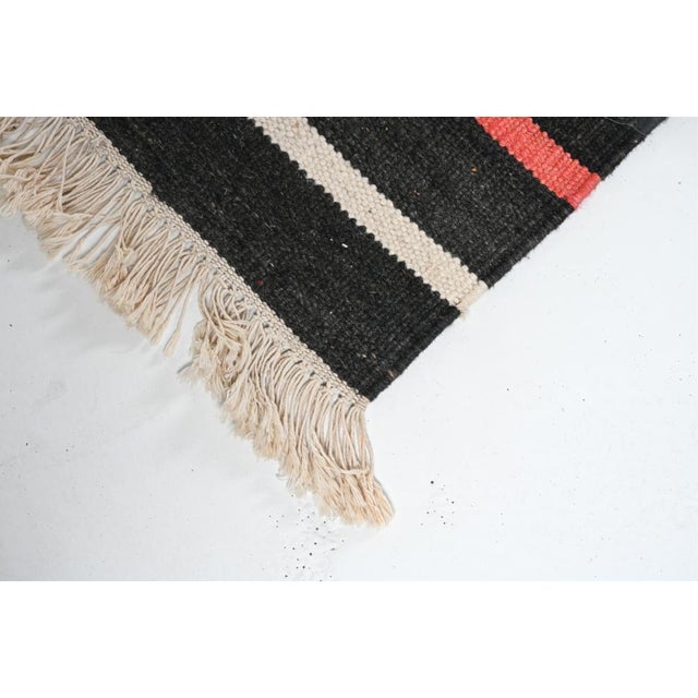 Antique White 1970's Scandinavian Wool Flatweave Wall Tapestry For Sale - Image 8 of 9