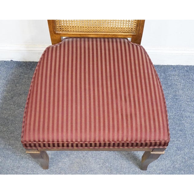 Brown Drexel Heritage Solid Pecan Italian Style Cane Back Dining Side Chair For Sale - Image 8 of 10
