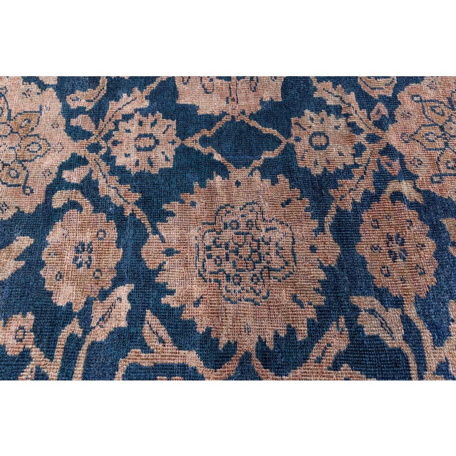 Fine Antique Persian Sultanabad Handmade Wool Rug For Sale - Image 9 of 9