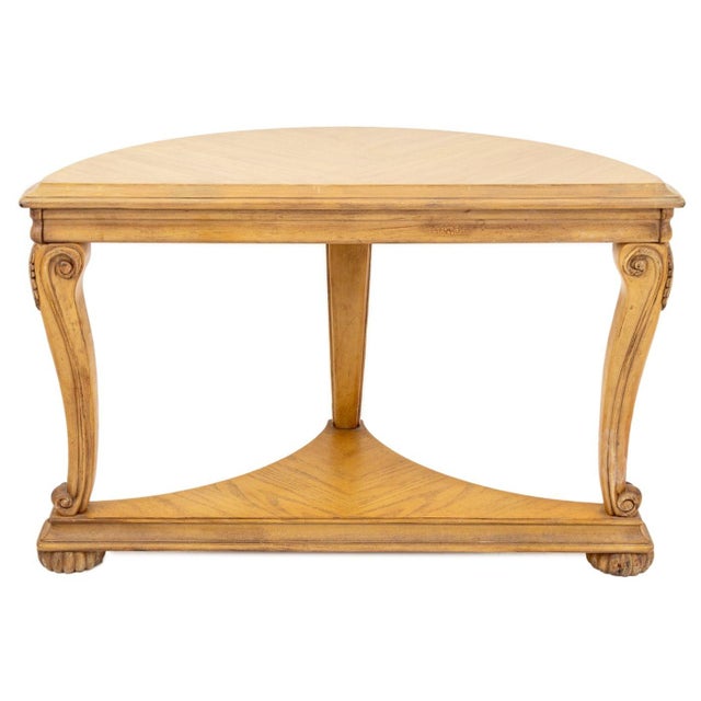 Late 20th Century Louis XV Style Limed Oak Console Table For Sale - Image 5 of 5