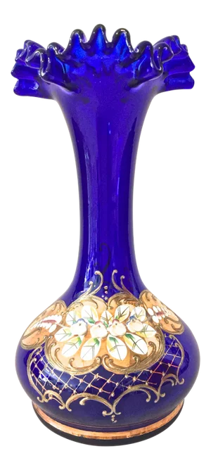Vintage Cobalt & 23k Gold Vase