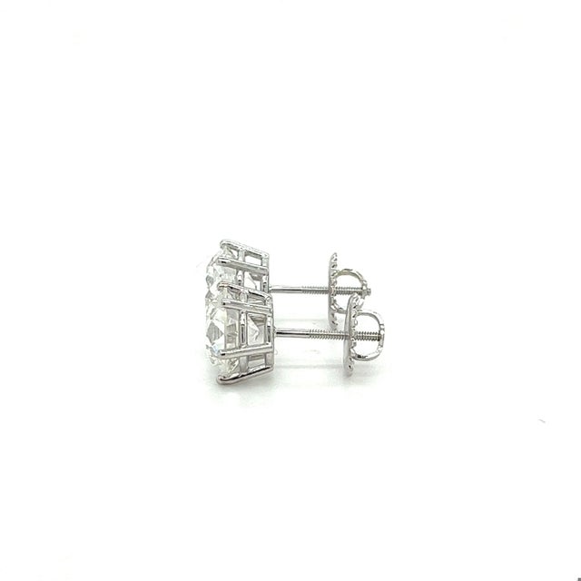 Igi Certified 6.06 Carat Old Euro Cut Lab Grown Diamond Stud Earrings, A Pair For Sale - Image 4 of 6