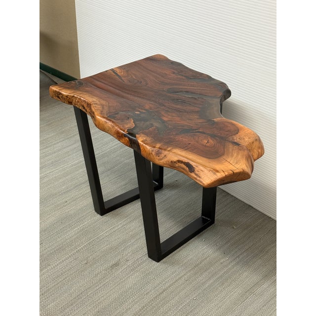 Design Plus Gallery presents a Walnut Wood Live Edge Slab Side Table from Go Living Edge. The fine grain of walnut is...