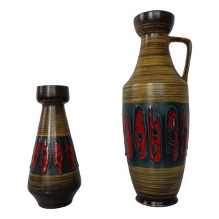 West German Pottery Vases from Dümler & Breiden, 1960s, Set of 2 For Sale