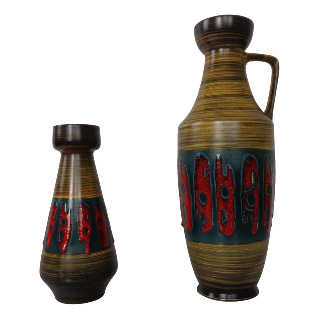 West German Pottery Vases from Dümler & Breiden, 1960s, Set of 2 For Sale