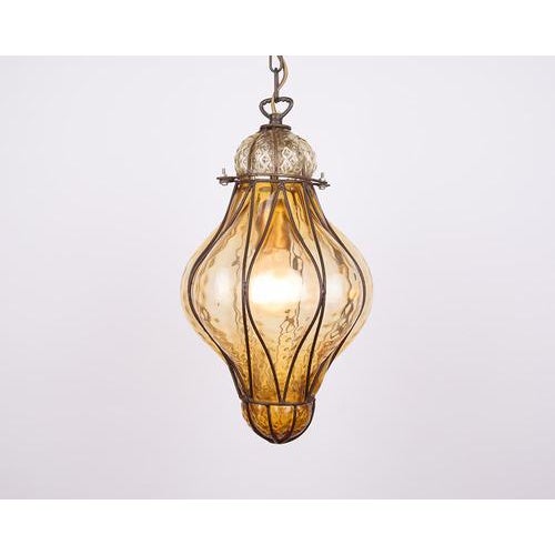 Murano Caged Glass Pendant Light from Seguso For Sale - Image 3 of 10