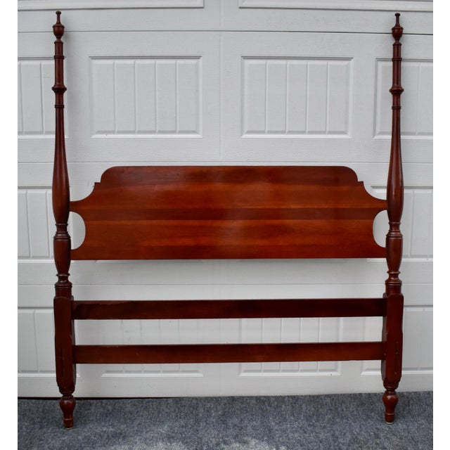 Vintage Cherry Full Size Four Poster Bed Traditional Style For Sale - Image 4 of 14
