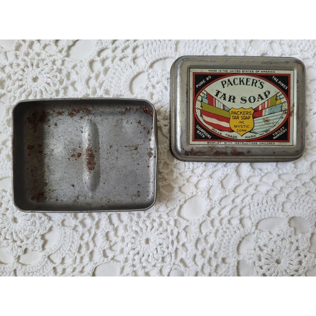 Metal Nautical Packers Tar Soap Tin From Mystic, Connecticut For Sale - Image 4 of 8