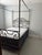 French Country Iron 4 Poster Canopy Queen Bed Frame For Sale - Image 3 of 5