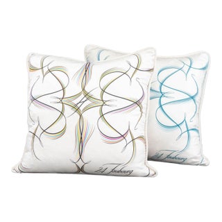 Hermes "24 Faubourg" Silk Pillows, 2 For Sale