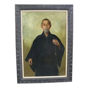 Asian Peace Oil Painting Signed