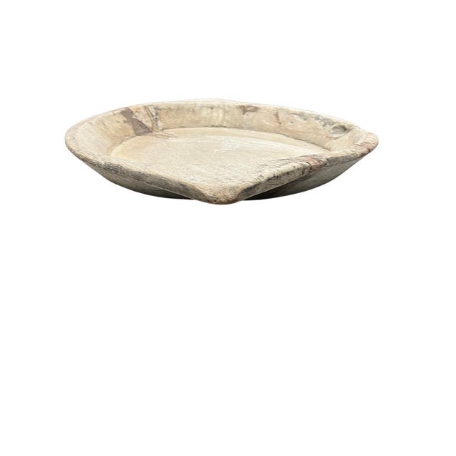 This vintage wood Parat bowl from India was once used to knead bread dough. It is a beautiful rustic piece and can be used...
