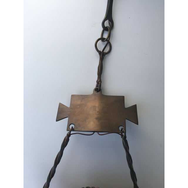Metal 1920's Bronze "Genie" Pendant Light For Sale - Image 7 of 9