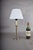 Metal Vintage Brass Table Lamp, Worn Silver-Tone Finish, Pleated Shade, 1940s For Sale - Image 7 of 7