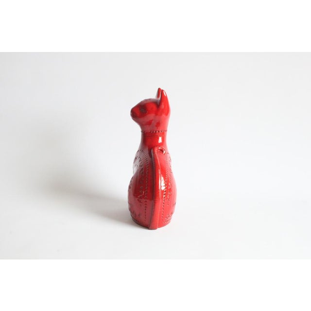 Red Ceramic Cat by Aldo Londi for Bitossi, Italy, 1960s For Sale - Image 11 of 18
