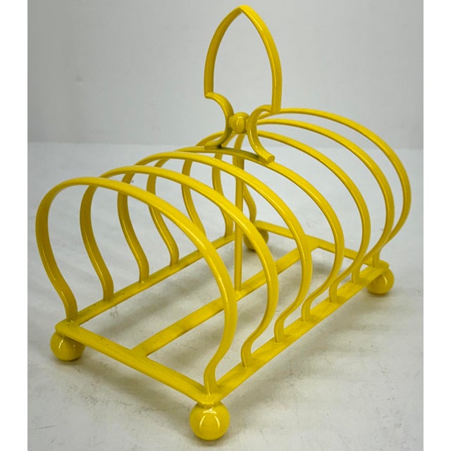 1920s Sunshine Yellow Silver Plated Letter or Toast Stand For Sale - Image 9 of 9
