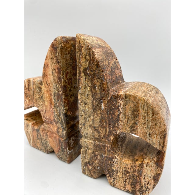 1960s Pair of Italian Marble Stone Fleur De Lis Bookends For Sale - Image 11 of 11