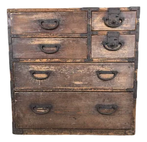 Small Japanese Tansu Chest of Drawers, 1890s