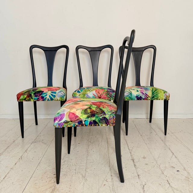 Beige Vintage Italian Dining Chairs by Osvaldo Borsani, 1940s, Set of 6 For Sale - Image 8 of 12