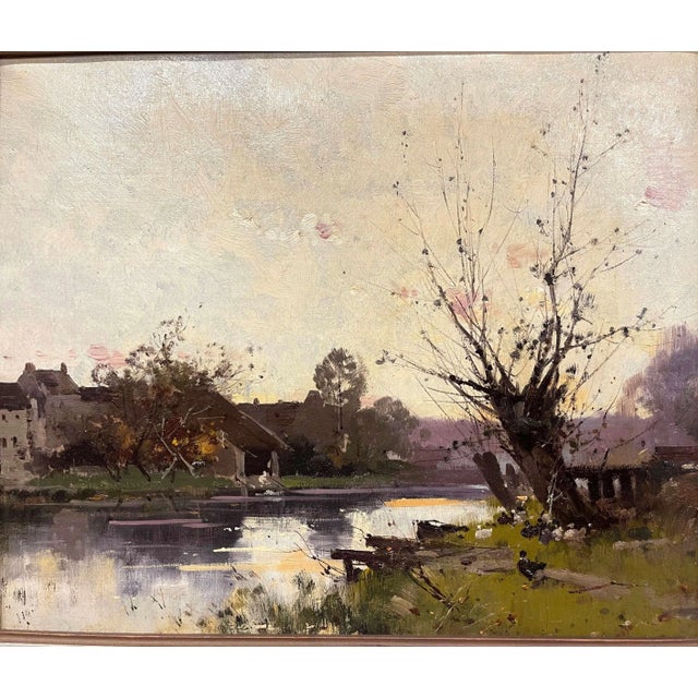 Pair 19th Century Oil Paintings in Gilt Frame Signed Lievin for E. Galien-Laloue For Sale In Dallas - Image 6 of 13