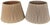 A pair of inverted knife-pleated fabric lamp shades by Stiffel, dating to the mid-20th century. Bottom opening is 17" Top...