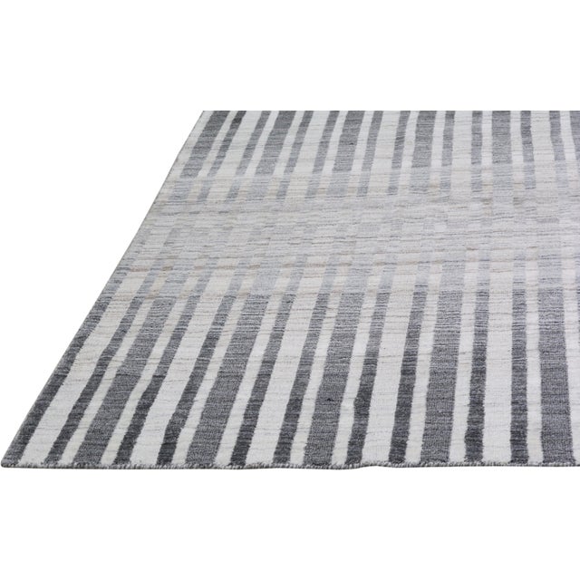 2010s Indian Modern Hand Loom Wool Rug,8'X10' For Sale - Image 5 of 6