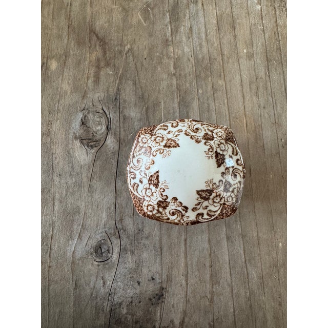 1900 - 1909 Miniature Brown Transferware Covered Dish Trinket Size For Sale - Image 5 of 5