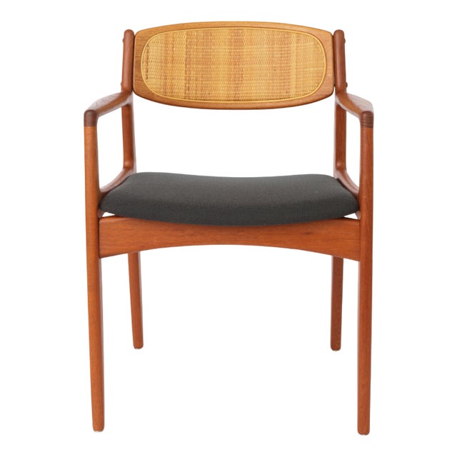 Mid-Century Modern Danish Model 4325 Armchair in Teak and Rattan by Ib Kofod-Larsen, 1960s For Sale