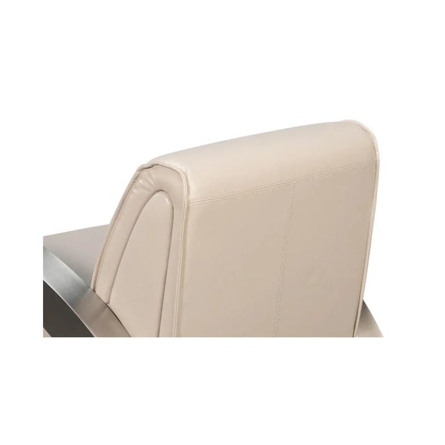 Industrial White Leather Armchair For Sale - Image 10 of 12