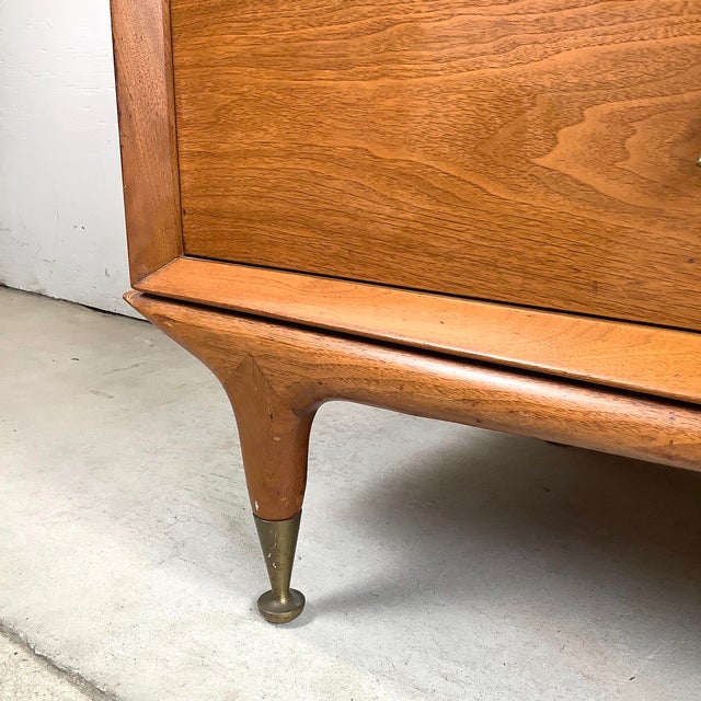 Brown Mid 20th Century Highboy Dresser With Sculptural Front For Sale - Image 8 of 12