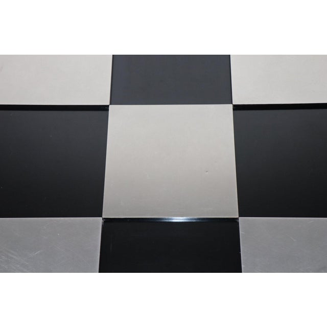 Black Vintage Coffee Table in Lacquered Wood and Aluminum, 1970s For Sale - Image 8 of 16