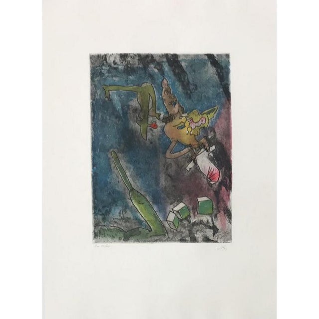 Etching, 1974 Handsigned by the artist in pencil and annotated ea 14/15 Publisher : Georges Visat (Paris) 60.50 cm. x...