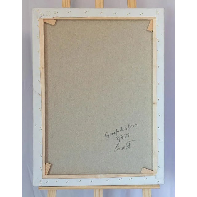 Early 21st Century Ernest Carneado Ferreri, Girafa de Colores, 2000s, Acrylic Painting For Sale - Image 5 of 6