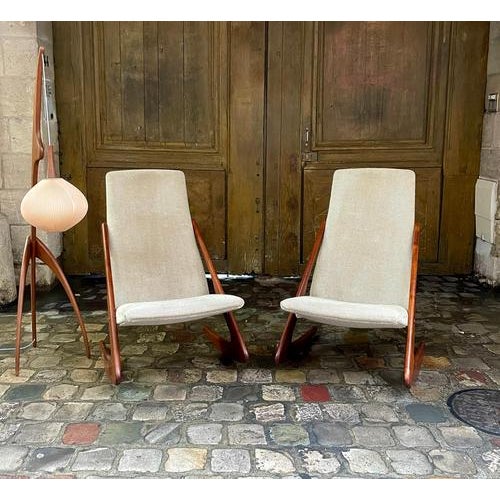 Boomerang Model Danish Armchairs by Mogens Kold, Set of 2 For Sale - Image 4 of 7