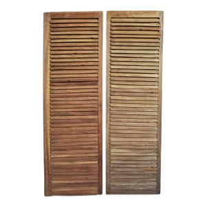 Vintage Mid 20th Century Teak Shutter Door Pair