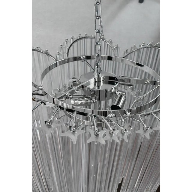 Mid-Century Modern “Décò-Inspired Murano Glass Sputnik Chandelier – Italian ‘Quadriedro Spyral’ Design” For Sale - Image 6 of 6