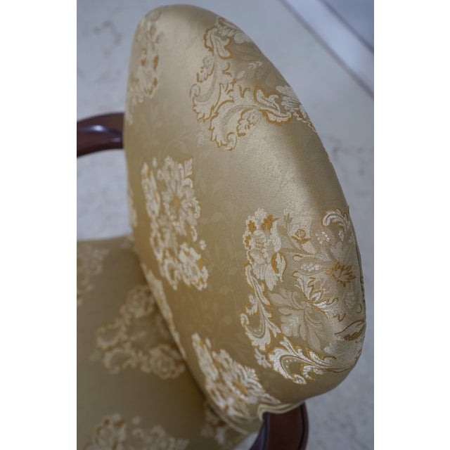 Pair of Southwood Damask Upholstered Open Armchairs For Sale In Philadelphia - Image 6 of 18