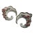 1950s Pair of Norcrest Wall Pocket Cornucopia Shape Hand Made Roses & Leaves Gold Trim For Sale
