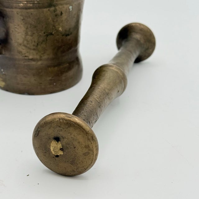Metal 19th-Century Austrian or German Brass Apothecary Mortar and Pestle For Sale - Image 7 of 8